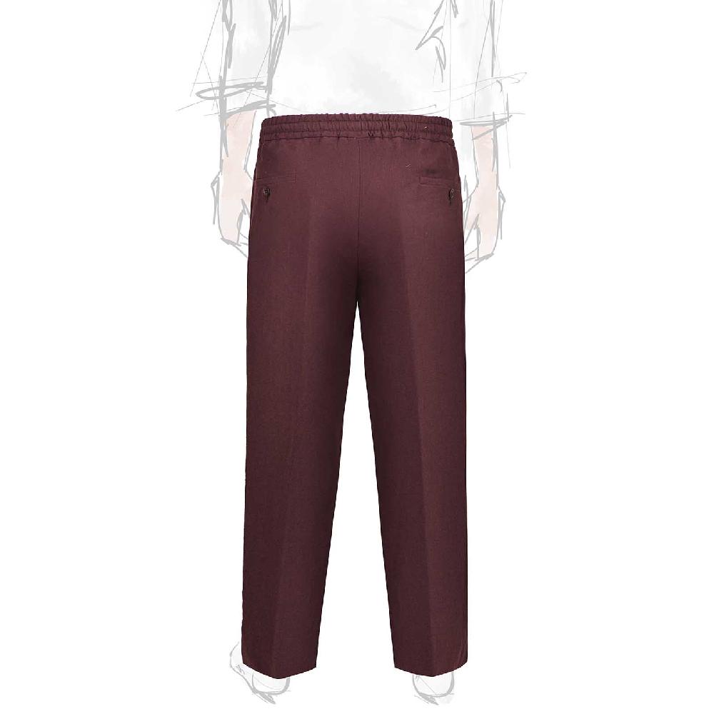 Rubinacci Pantalone Leisure In Lino Bordeaux