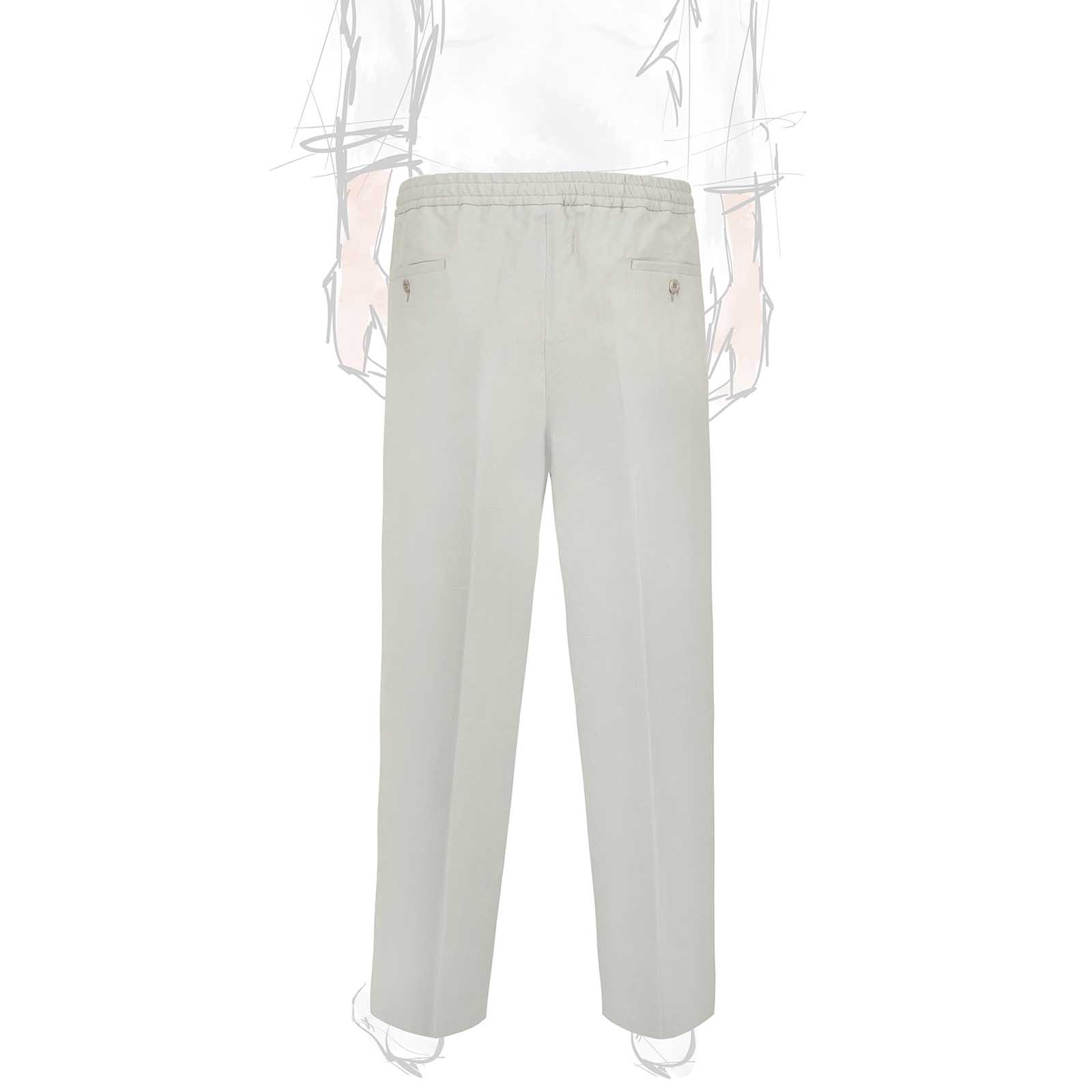 Rubinacci Pantalone Leisure In Lino Grigio