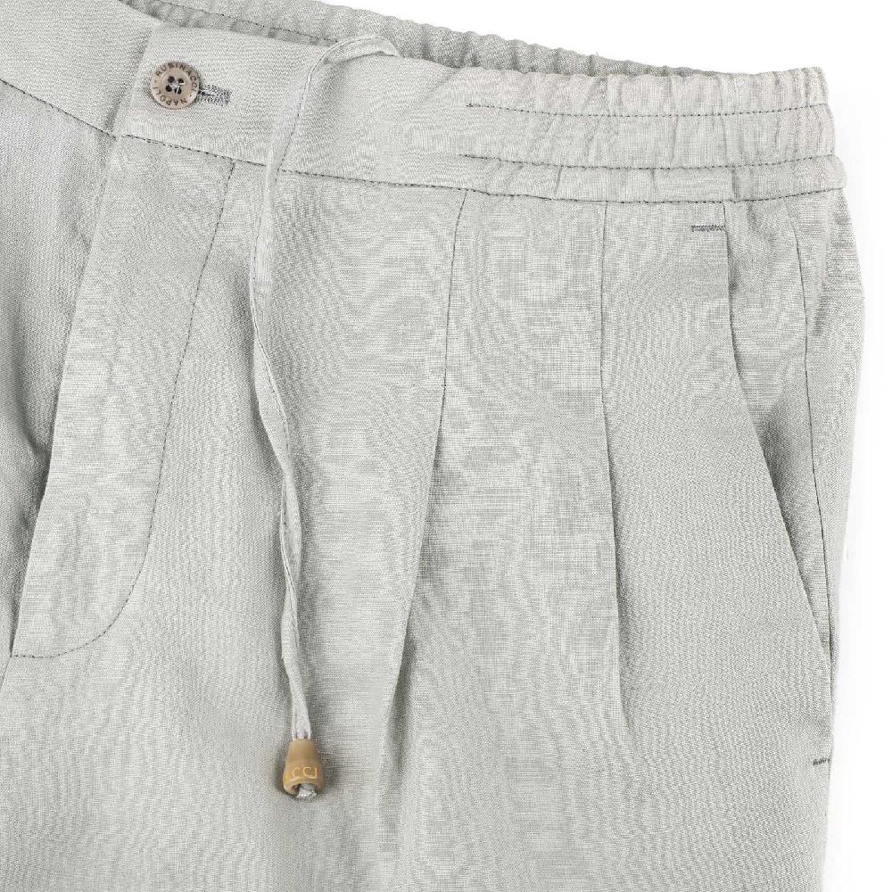 Rubinacci Pantalone Leisure In Lino Grigio