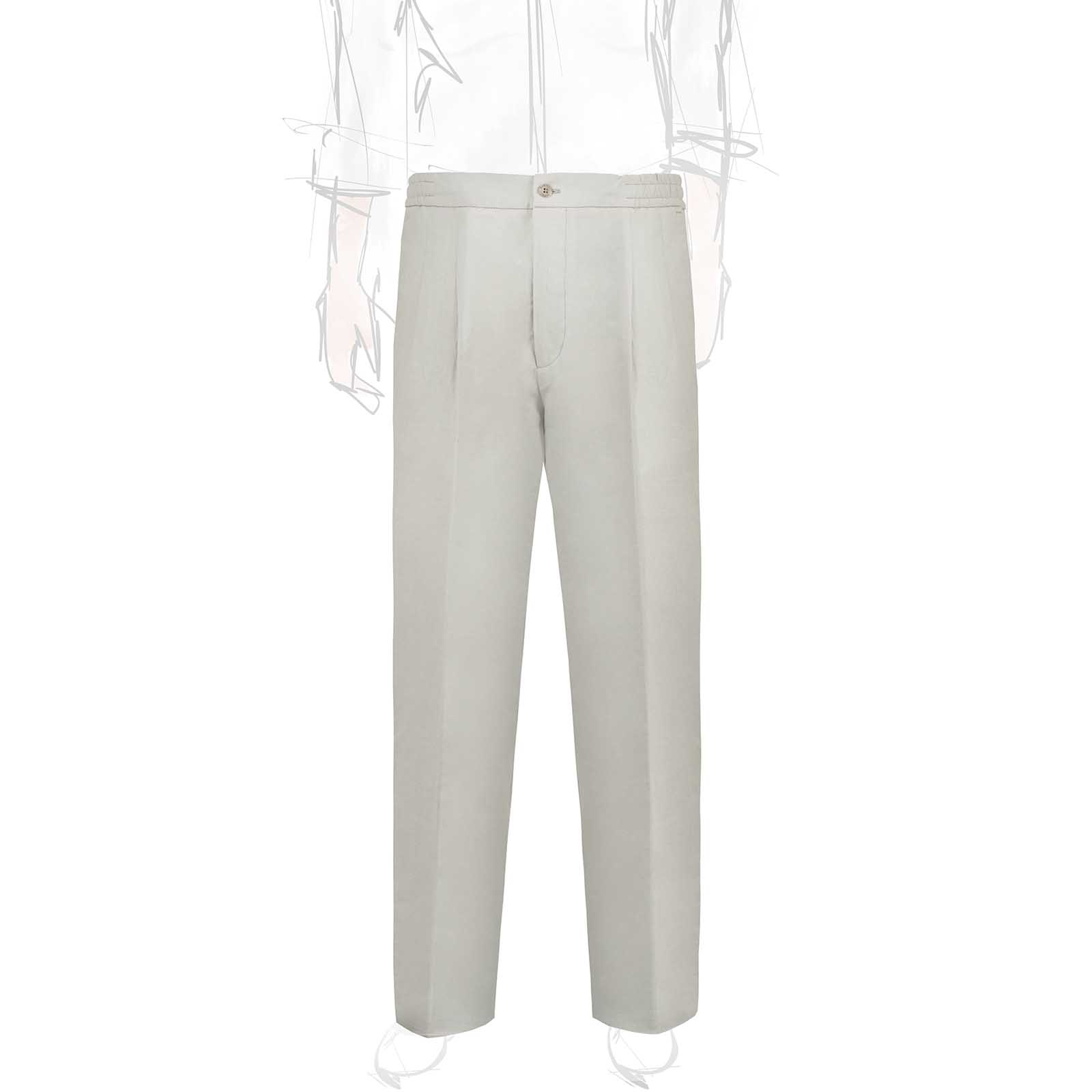 Rubinacci Pantalone leisure in lino grigio