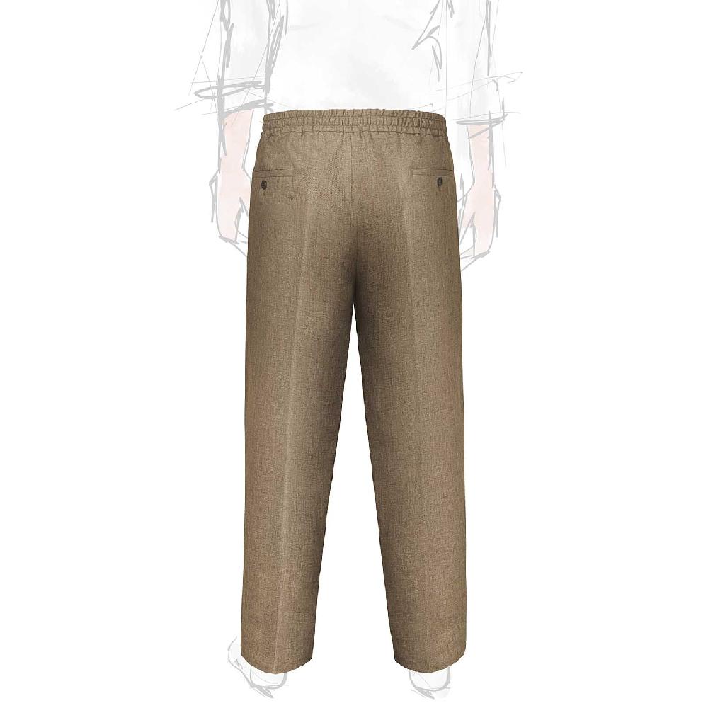 Rubinacci Pantalone Leisure In Lino Marrone