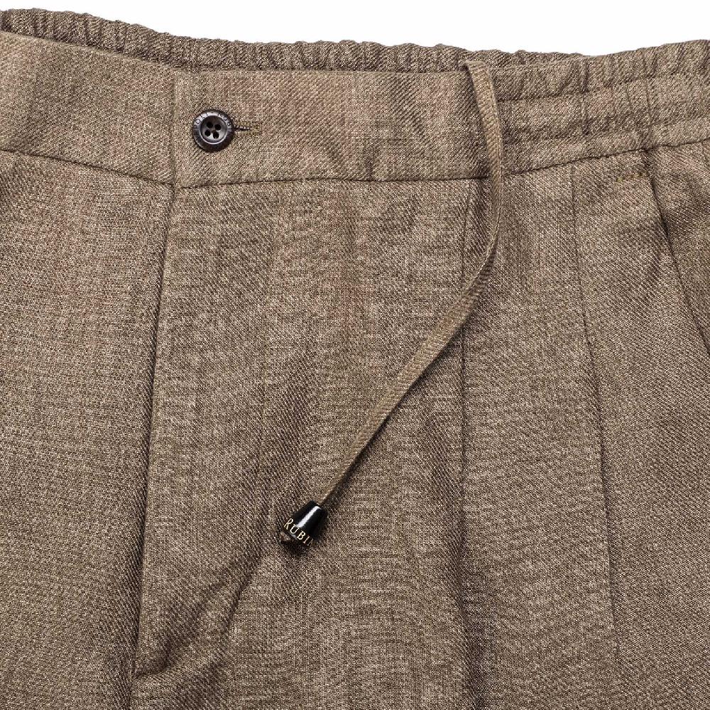 Rubinacci Pantalone Leisure In Lino Marrone