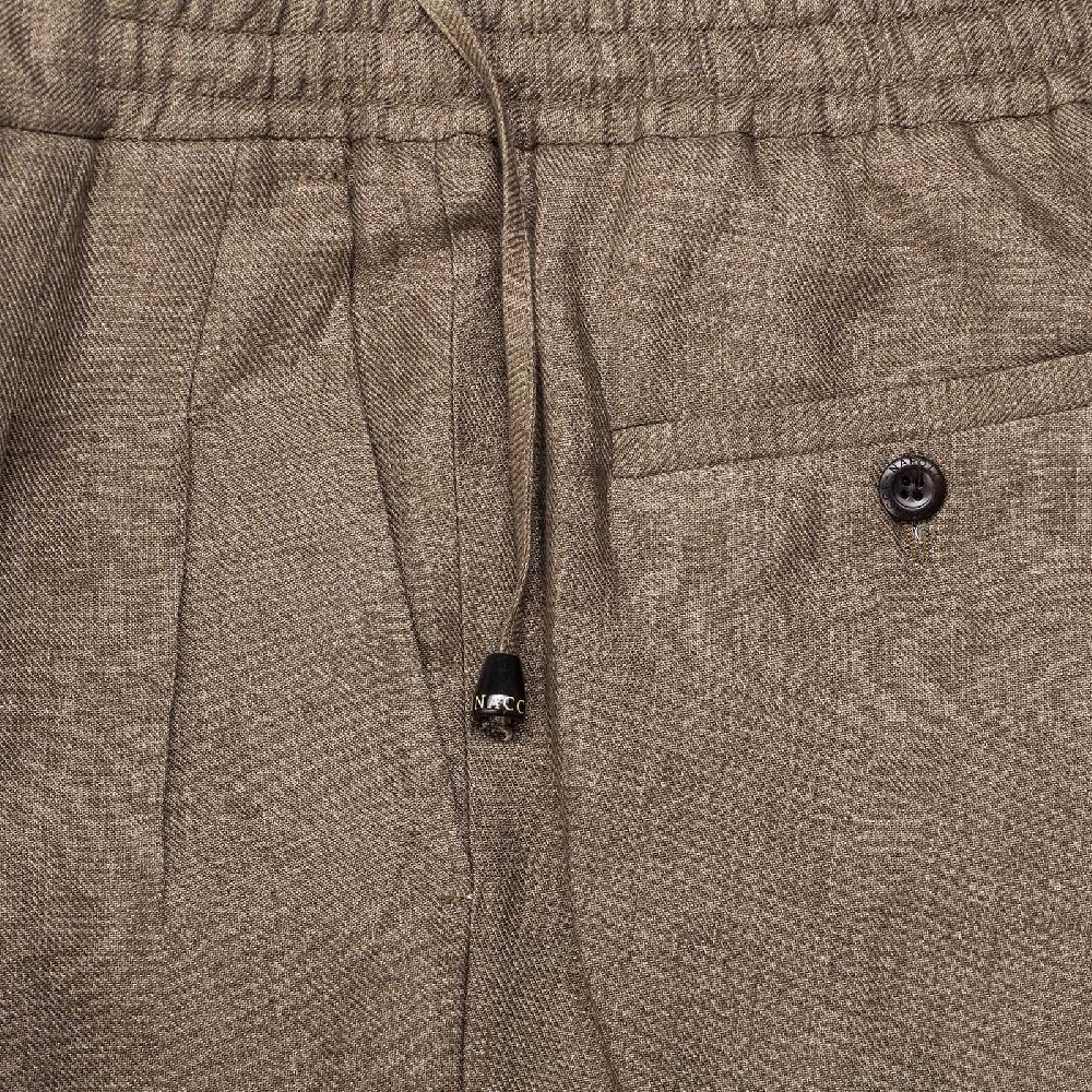 Rubinacci Pantalone Leisure In Lino Marrone