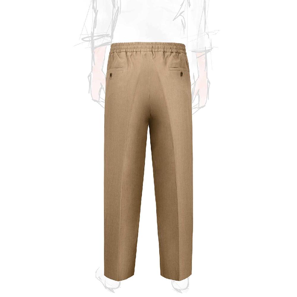 Rubinacci Pantalone Leisure In Lino Quercia