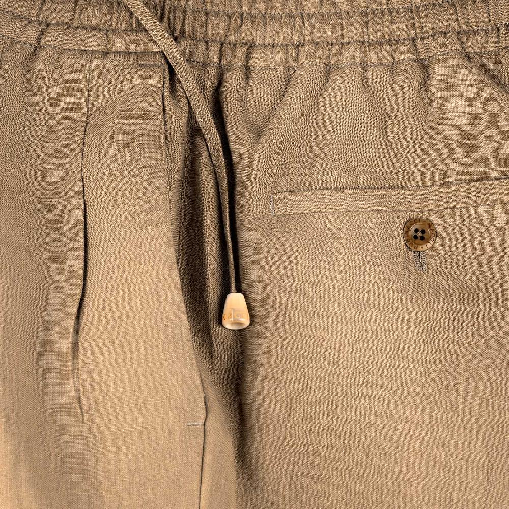 Rubinacci Pantalone Leisure In Lino Quercia