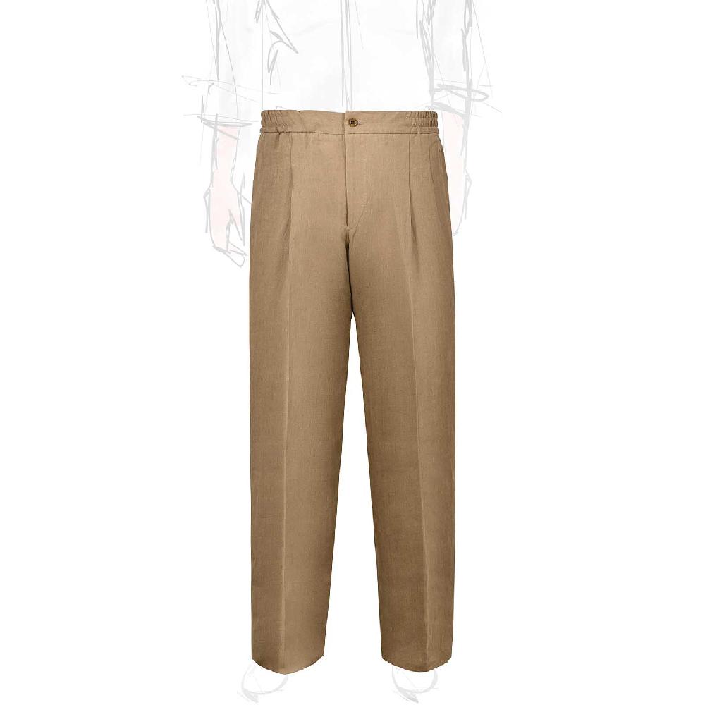 Rubinacci Pantalone leisure in lino quercia