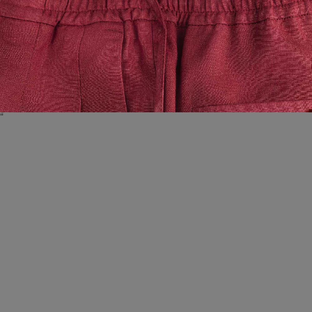 Rubinacci Pantalone Leisure In Lino Rosso