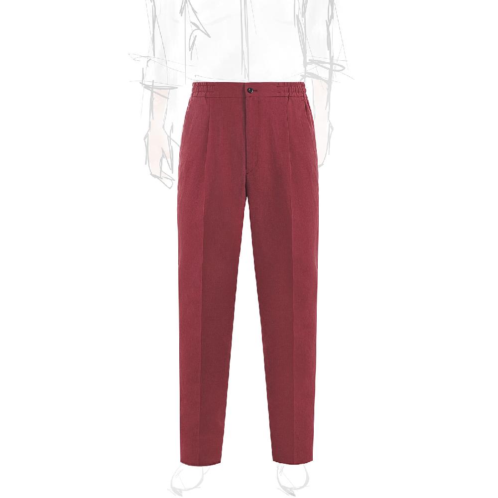 Rubinacci Pantalone leisure in lino rosso