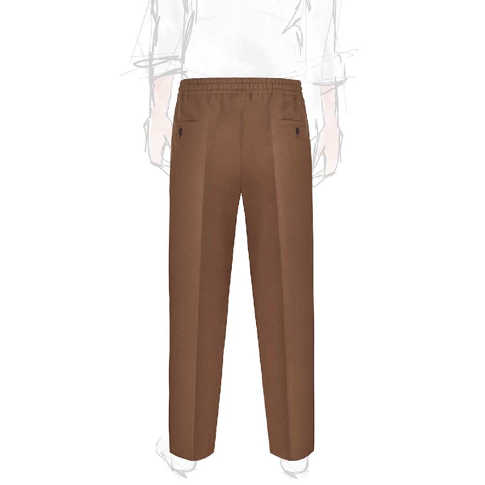 Rubinacci Pantalone Leisure In Lino Tabacco