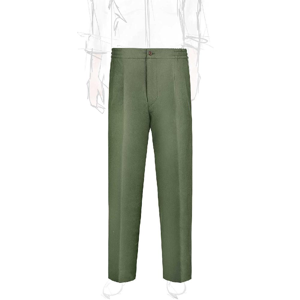 Rubinacci Pantalone leisure in lino verde