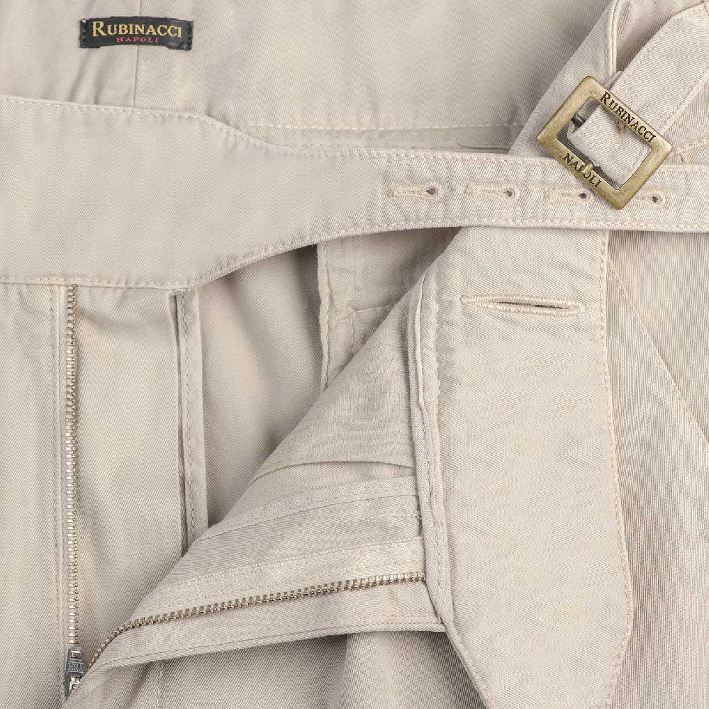 Rubinacci Pantalone Manny In Cotone Beige