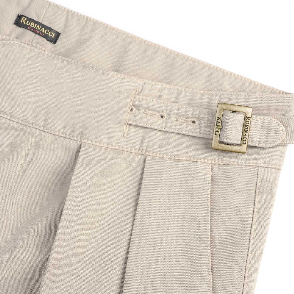 Rubinacci Pantalone Manny In Cotone Beige