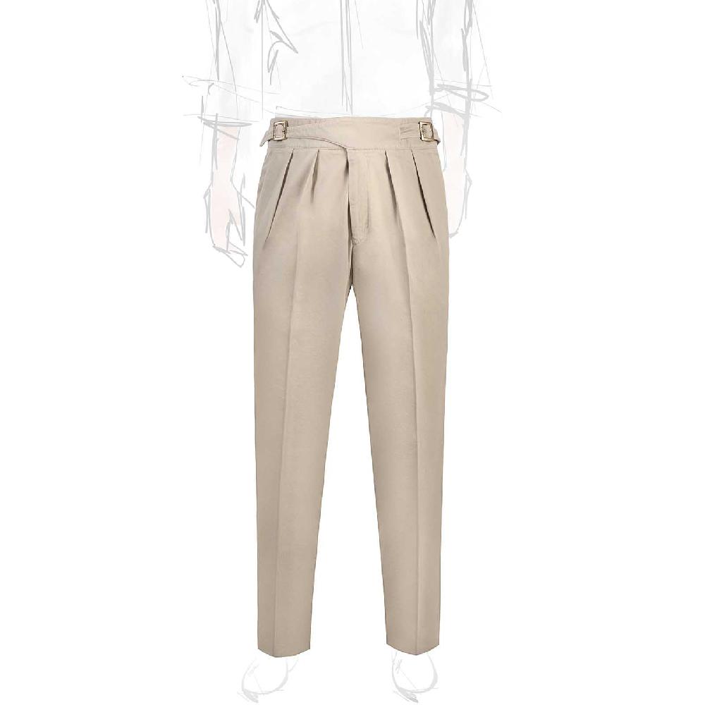 Rubinacci Pantalone manny in cotone beige