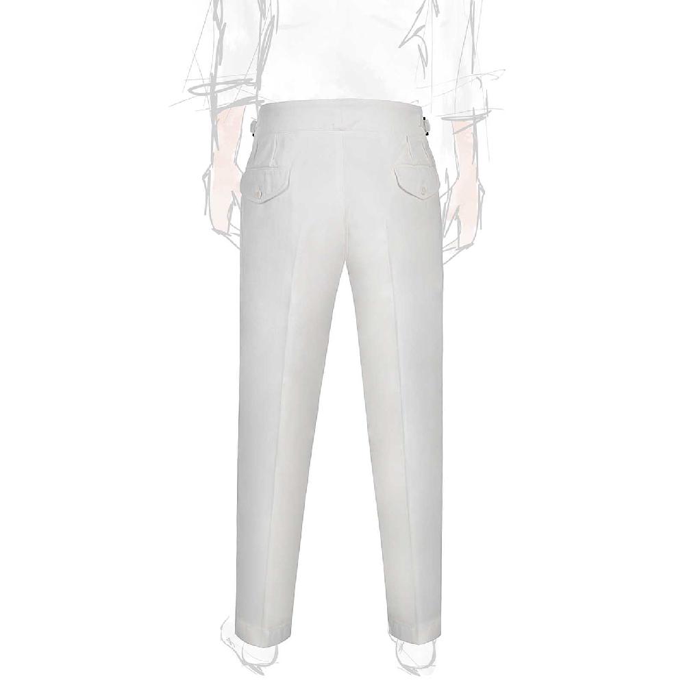 Rubinacci Pantalone Manny In Cotone Bianco