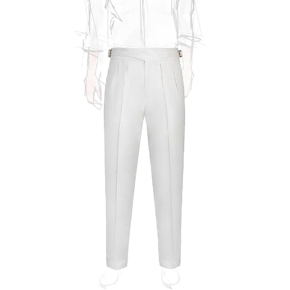 Rubinacci Pantalone manny in cotone bianco