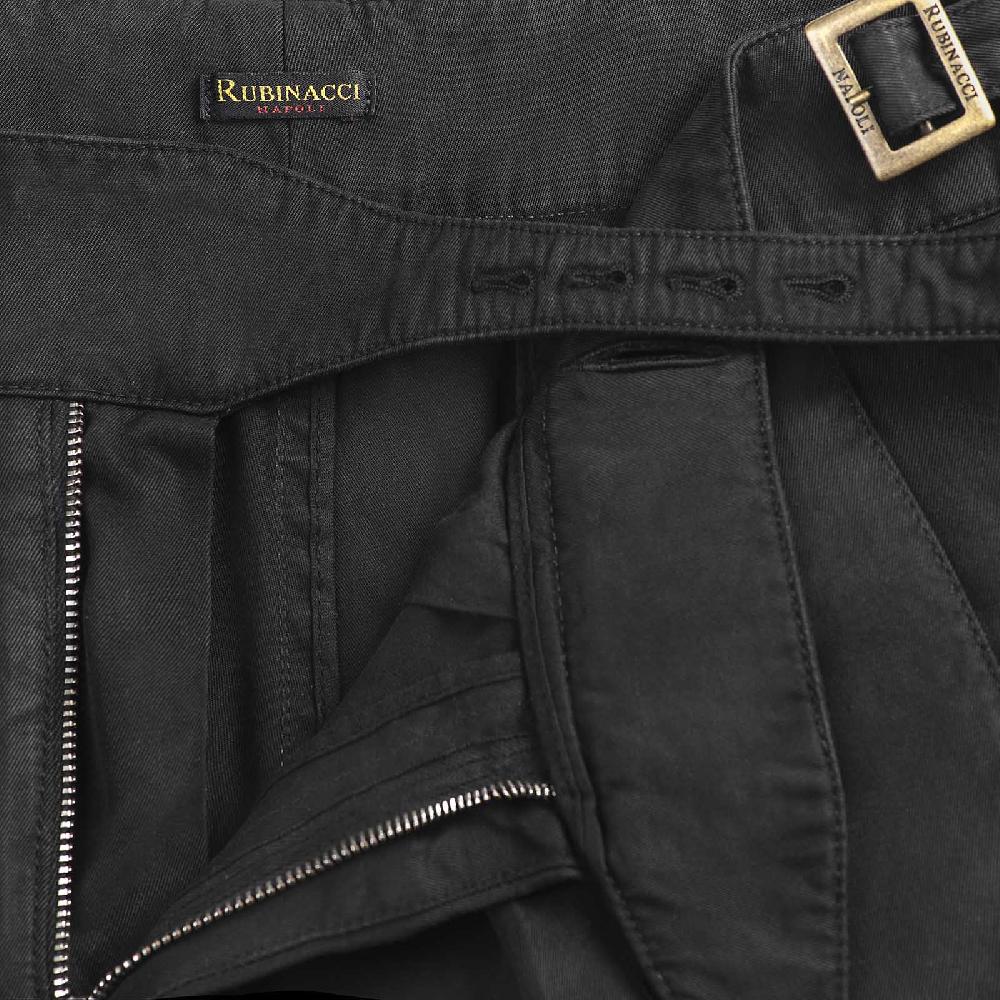 Rubinacci Pantalone Manny In Cotone Nero