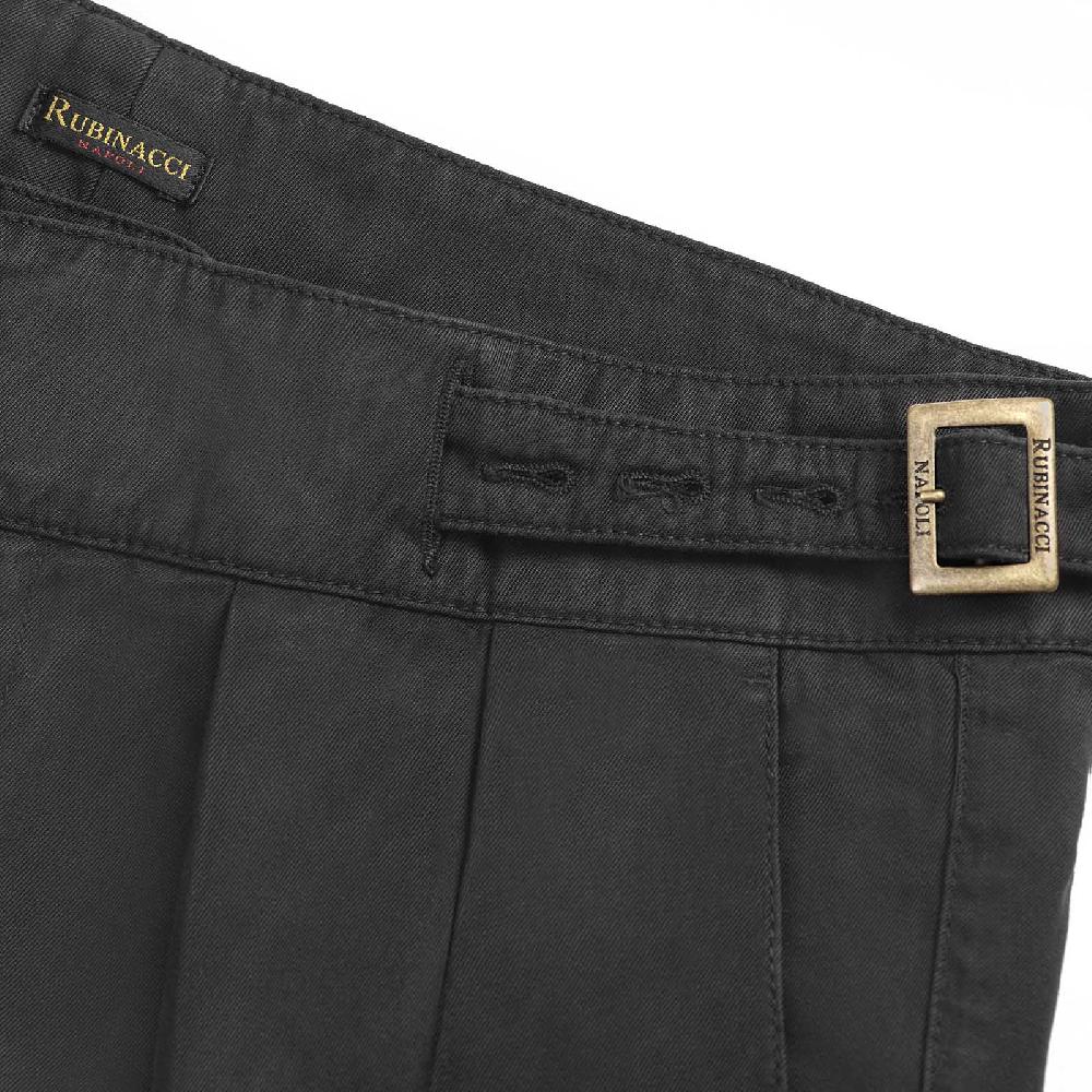 Rubinacci Pantalone Manny In Cotone Nero