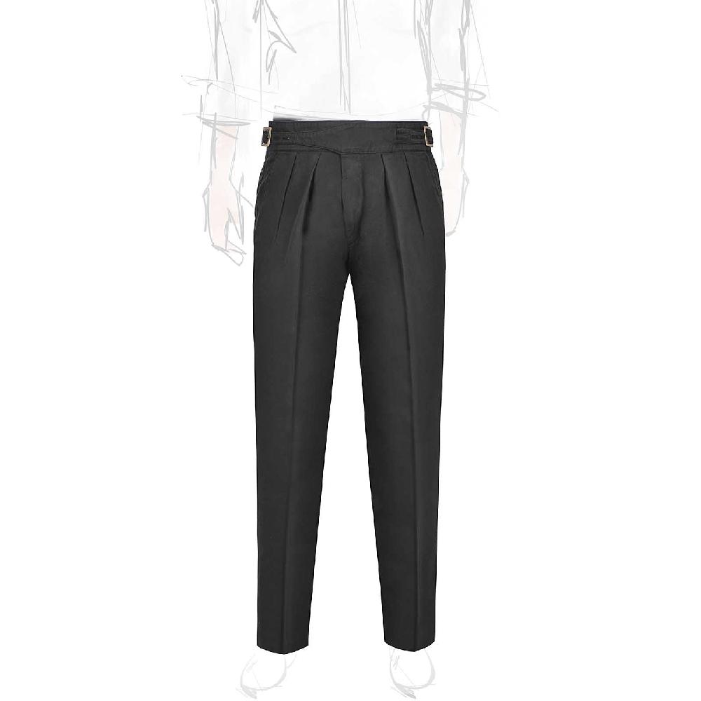 Rubinacci Pantalone manny in cotone nero