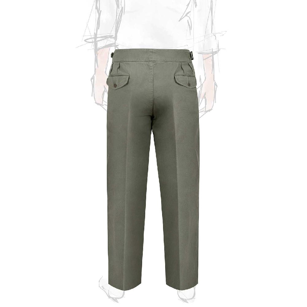 Rubinacci Pantalone Manny In Cotone Verde Oliva