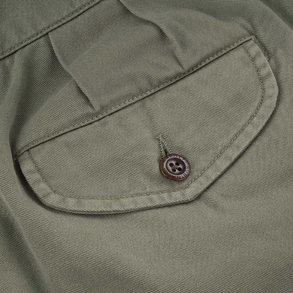 Rubinacci Pantalone Manny In Cotone Verde Oliva