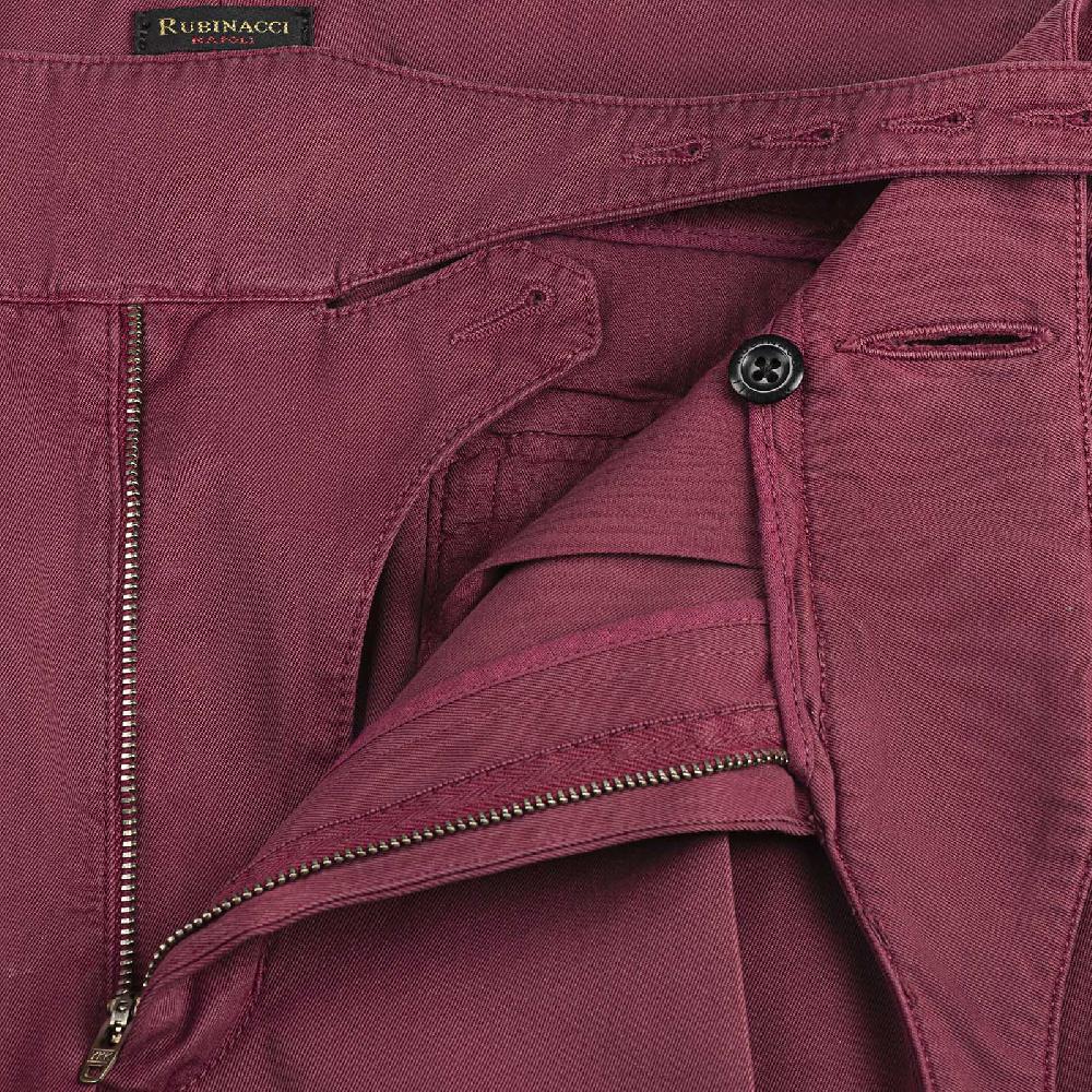 Rubinacci Pantalone Manny In Cotone Vino