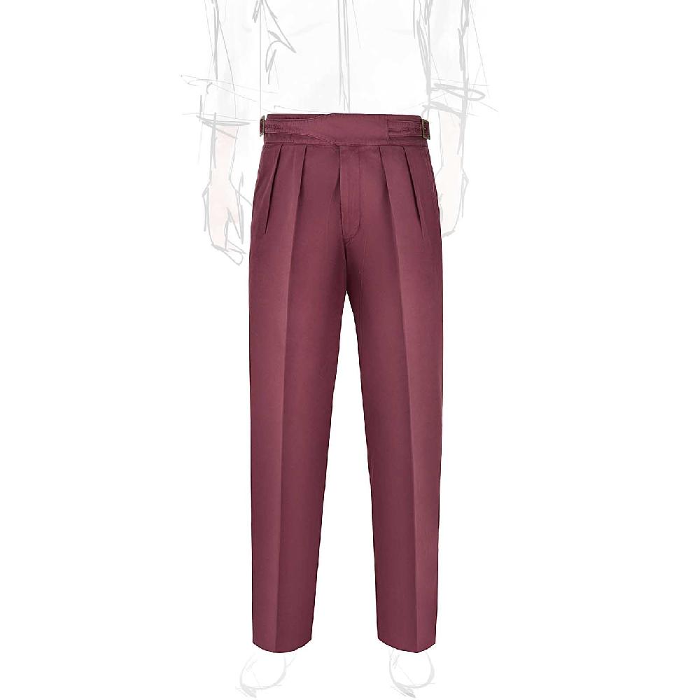 Rubinacci Pantalone manny in cotone vino