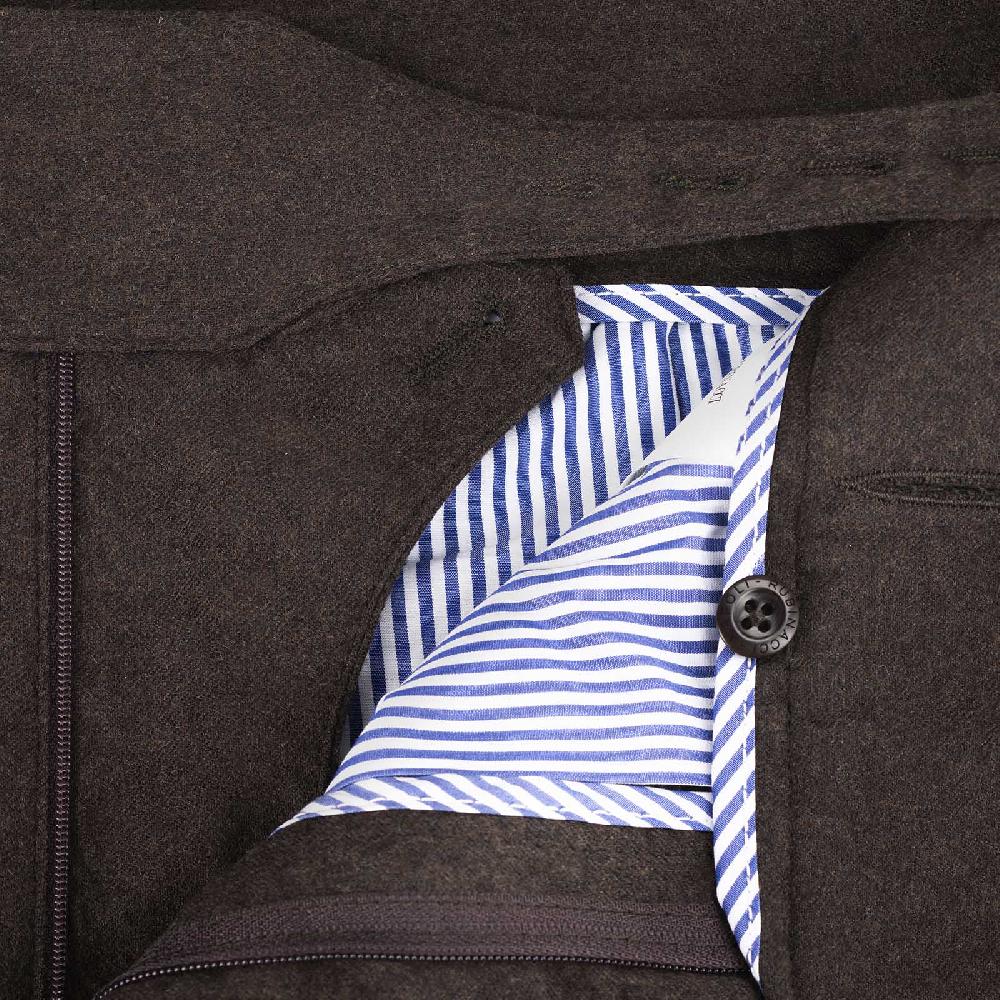 Rubinacci Pantalone Manny In Flanella Marrone