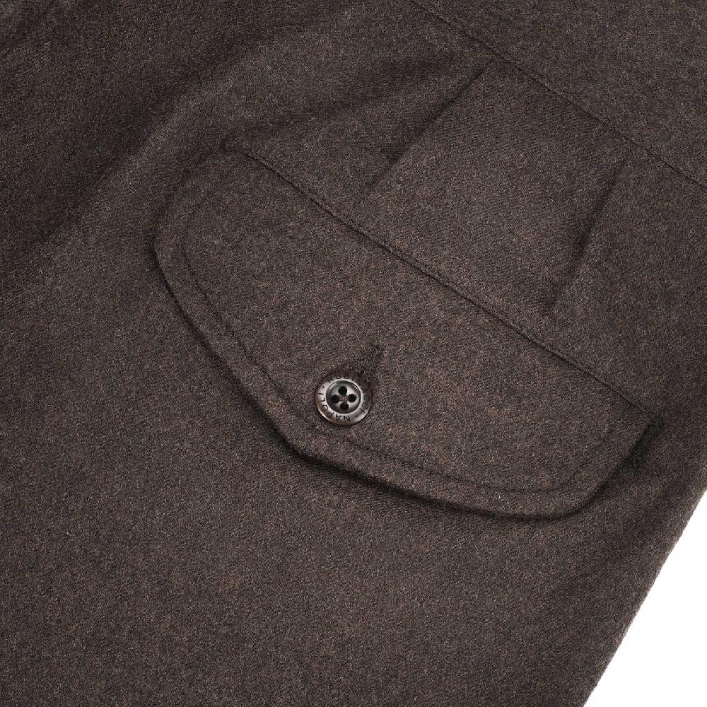 Rubinacci Pantalone Manny In Flanella Marrone