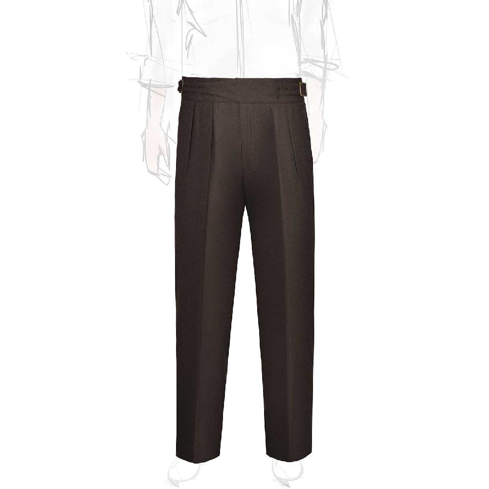 Rubinacci Pantalone manny in flanella marrone