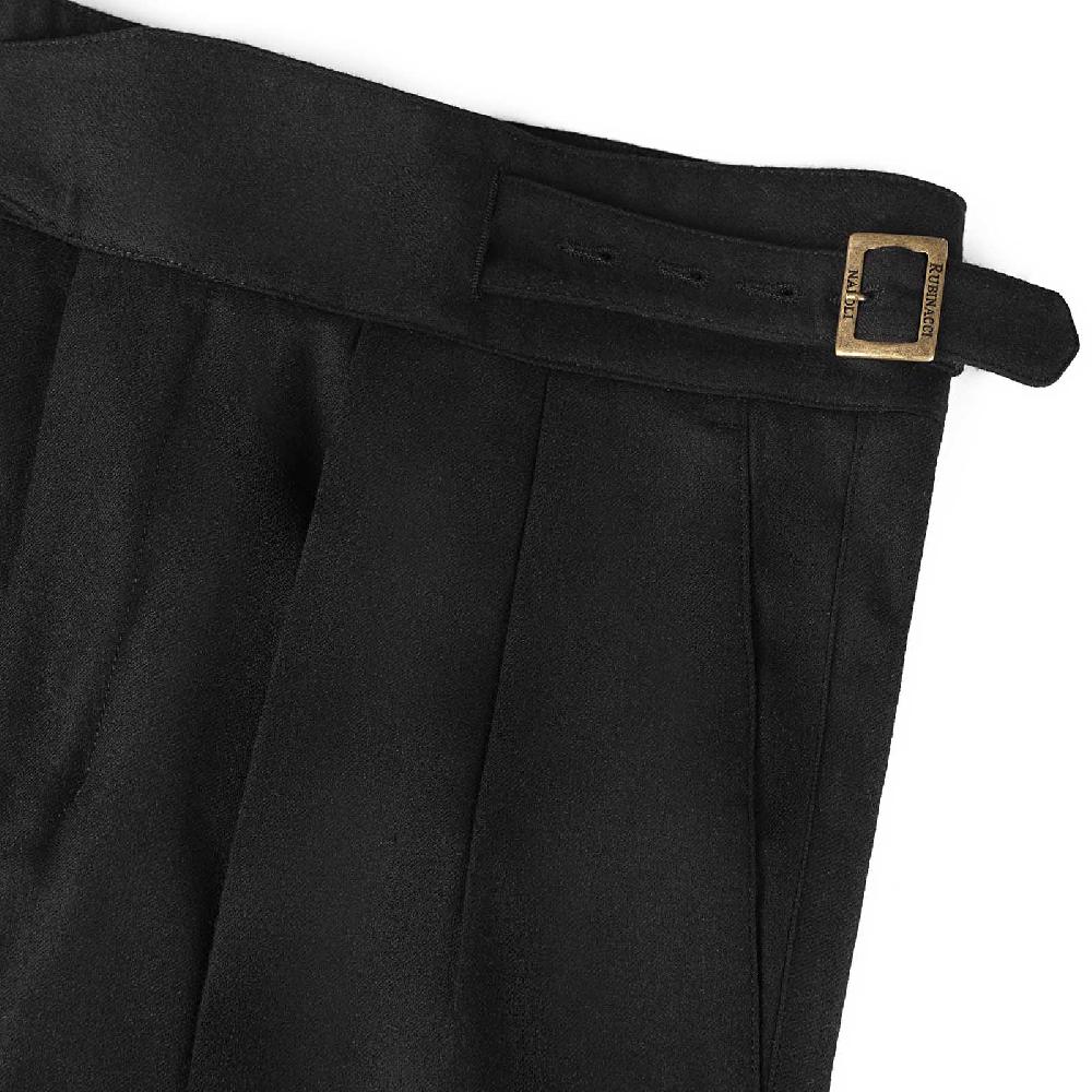 Rubinacci Pantalone Manny In Flanella Nero