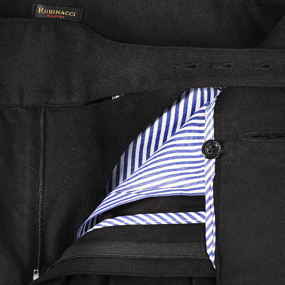 Rubinacci Pantalone Manny In Flanella Nero