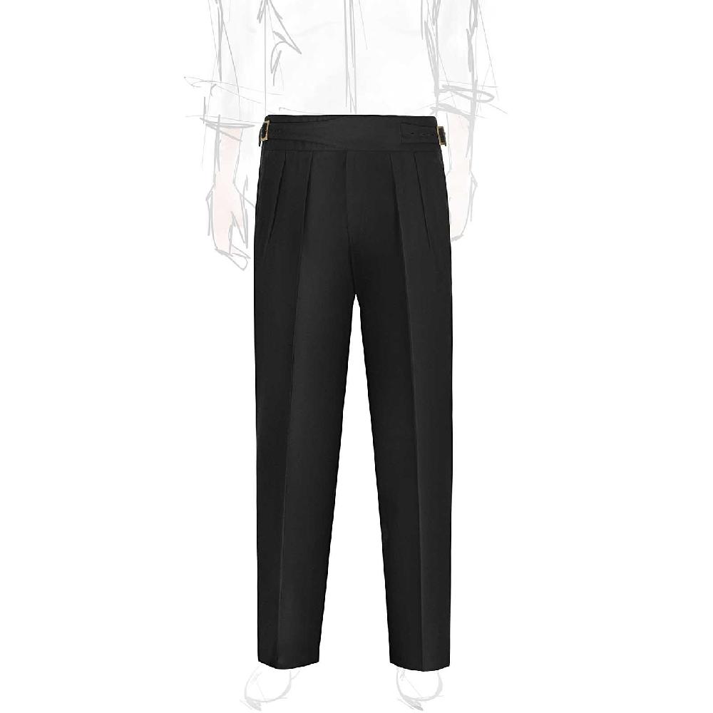 Rubinacci Pantalone manny in flanella nero