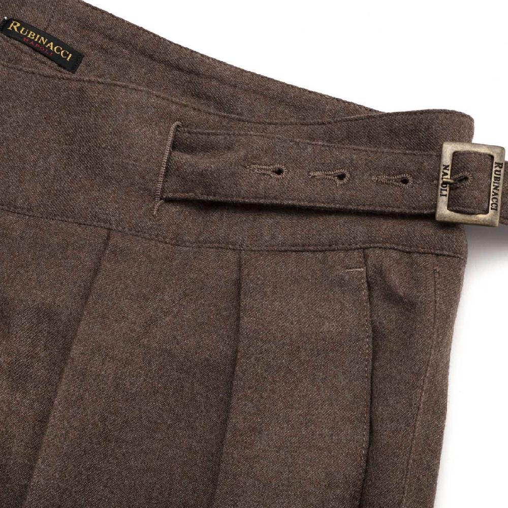 Rubinacci Pantalone Manny In Flanella Nocciola