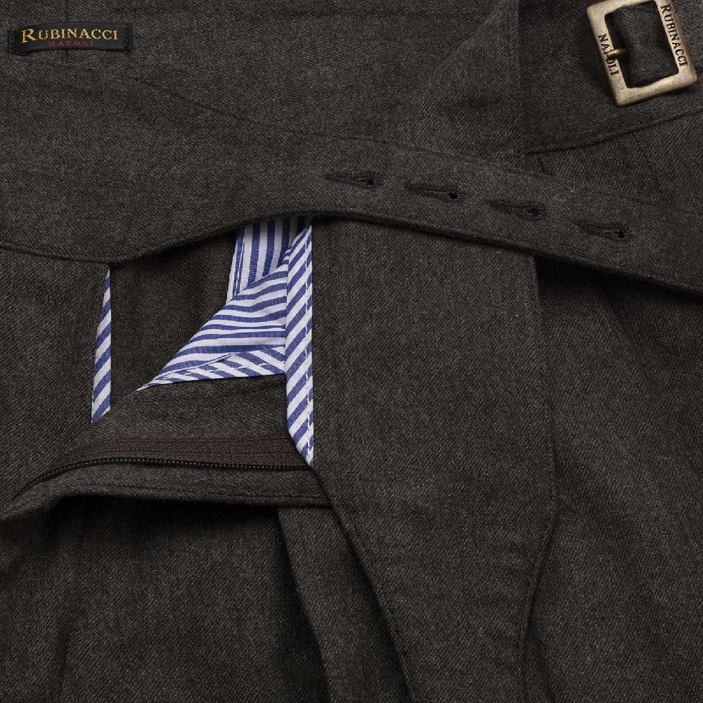 Rubinacci Pantalone Manny In Flanella Verde