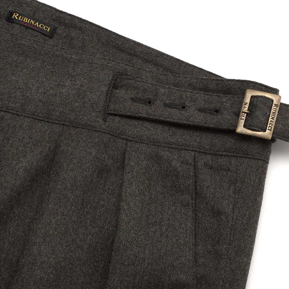 Rubinacci Pantalone Manny In Flanella Verde