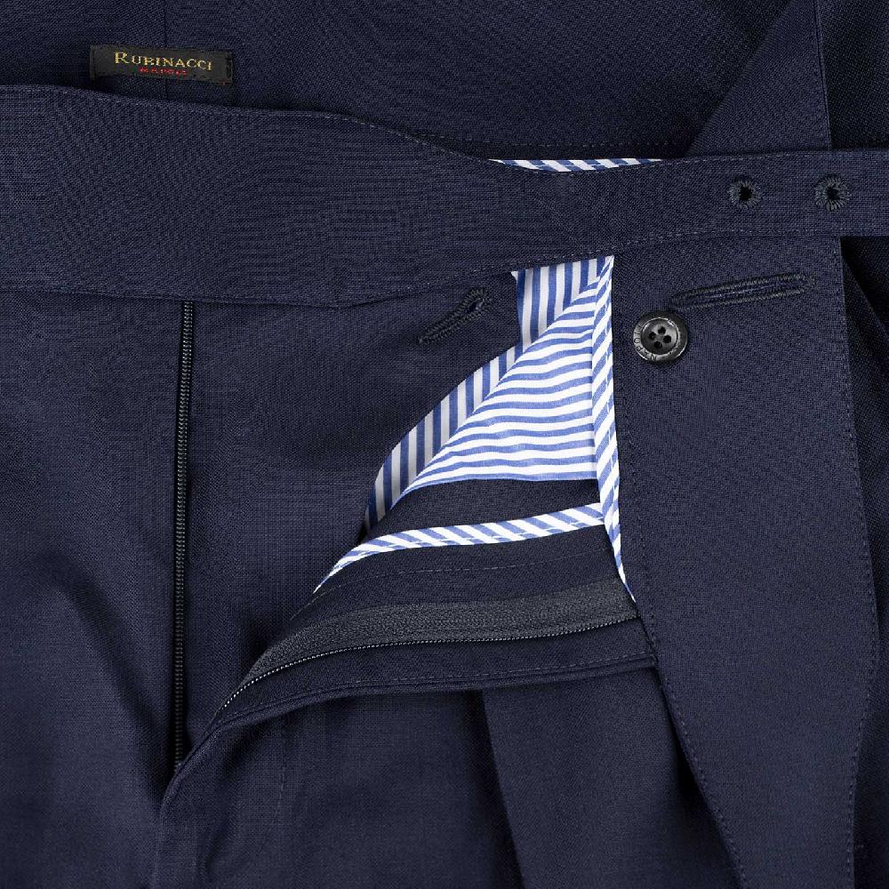 Rubinacci Pantalone Manny In Hopsack Blu