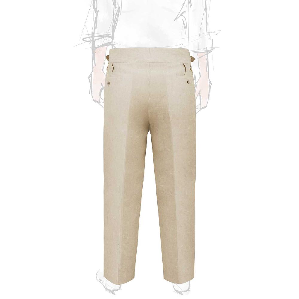 Rubinacci Pantalone Manny In Lino Beige