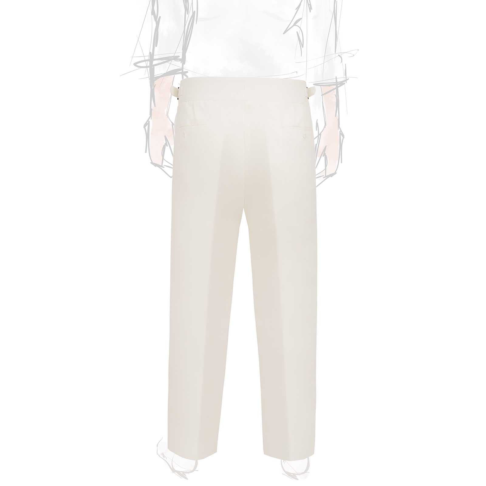 Rubinacci Pantalone Manny In Lino Bianco