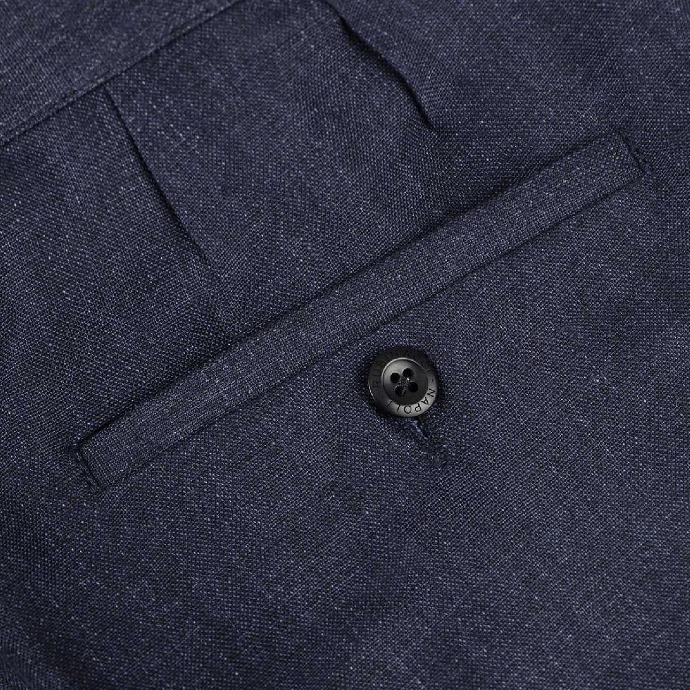 Rubinacci Pantalone Manny In Lino Blu