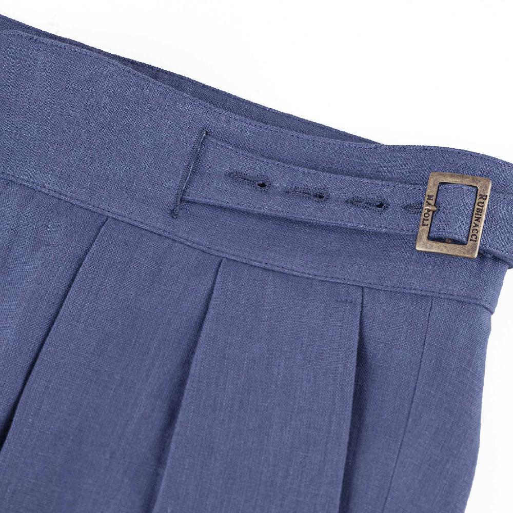 Rubinacci Pantalone Manny In Lino Denim