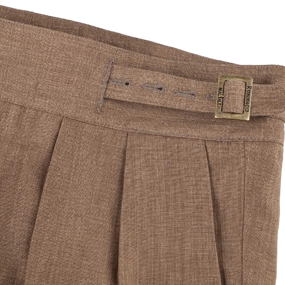 Rubinacci Pantalone Manny In Lino Tabacco