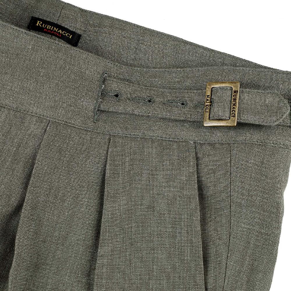 Rubinacci Pantalone Manny In Lino Verde