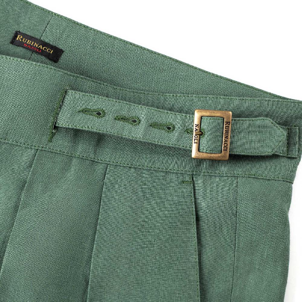 Rubinacci Pantalone Manny In Lino Verde