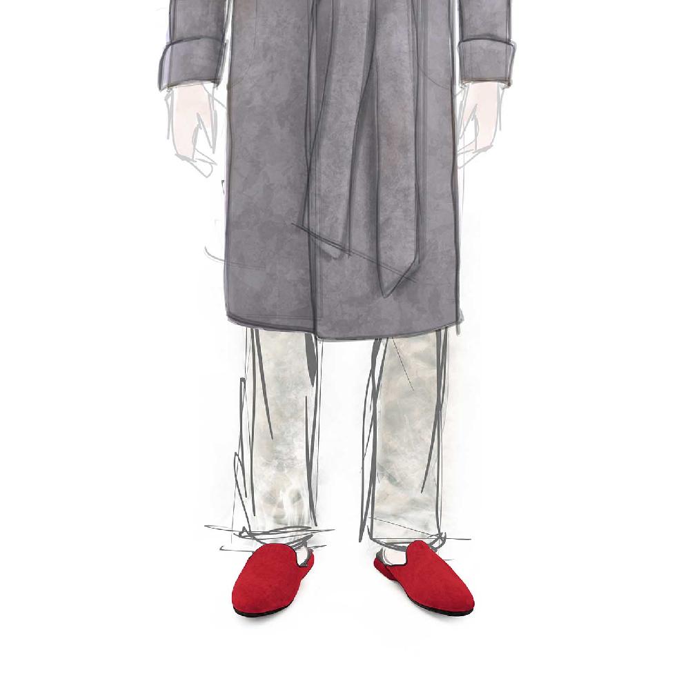 Rubinacci Pantofola Comfort Rossa