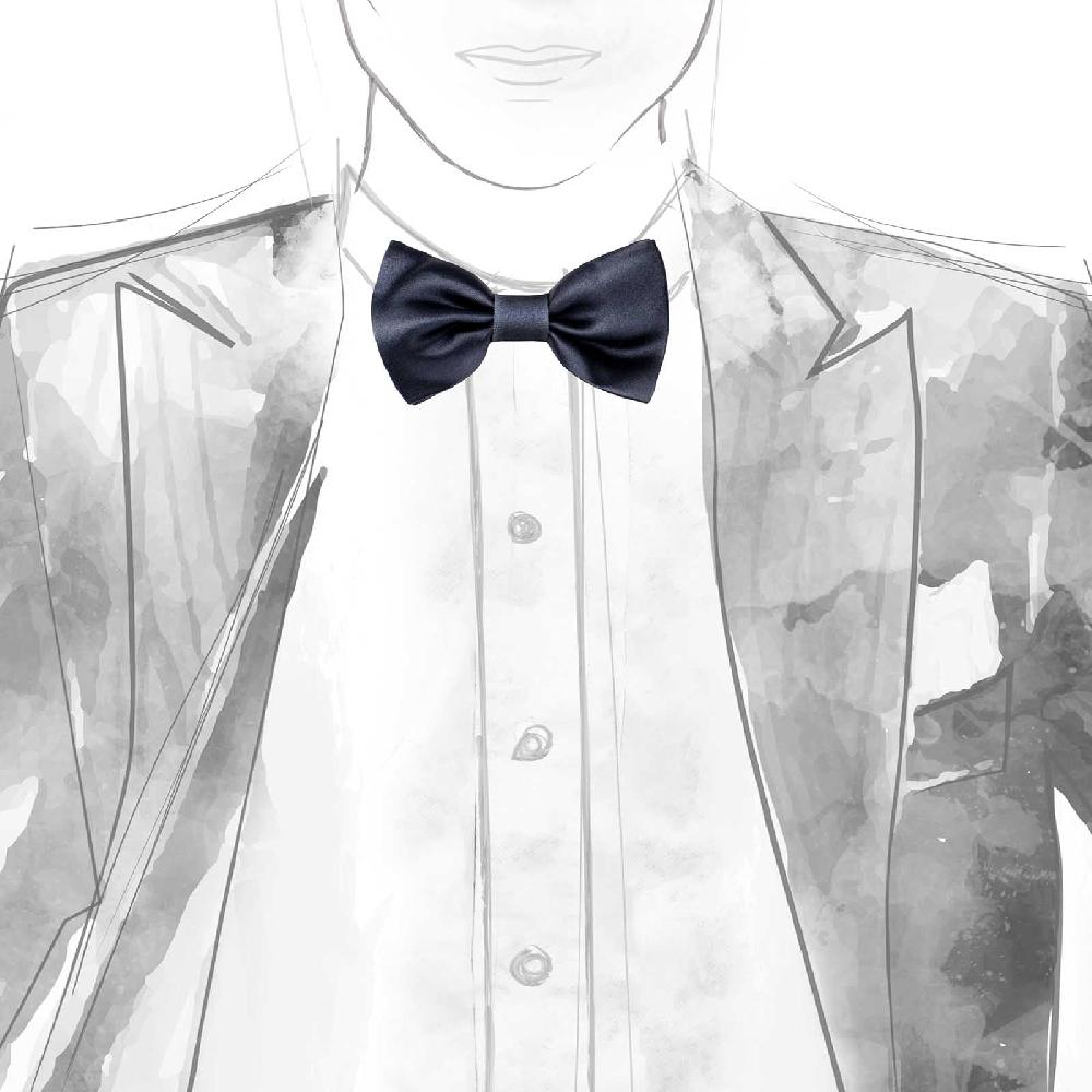 Rubinacci Papillon In Raso Di Seta Blu Sciolto