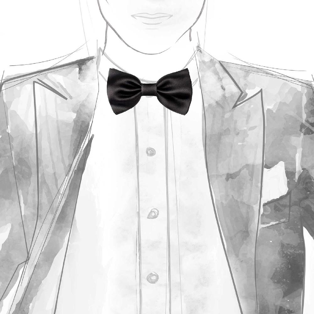 Rubinacci Papillon In Raso Di Seta Nero Sciolto