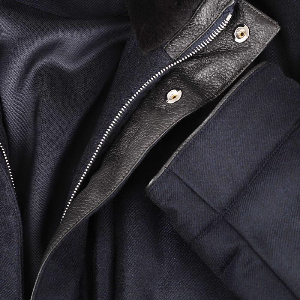 Rubinacci Piumino In Lana E Cashmere Blu