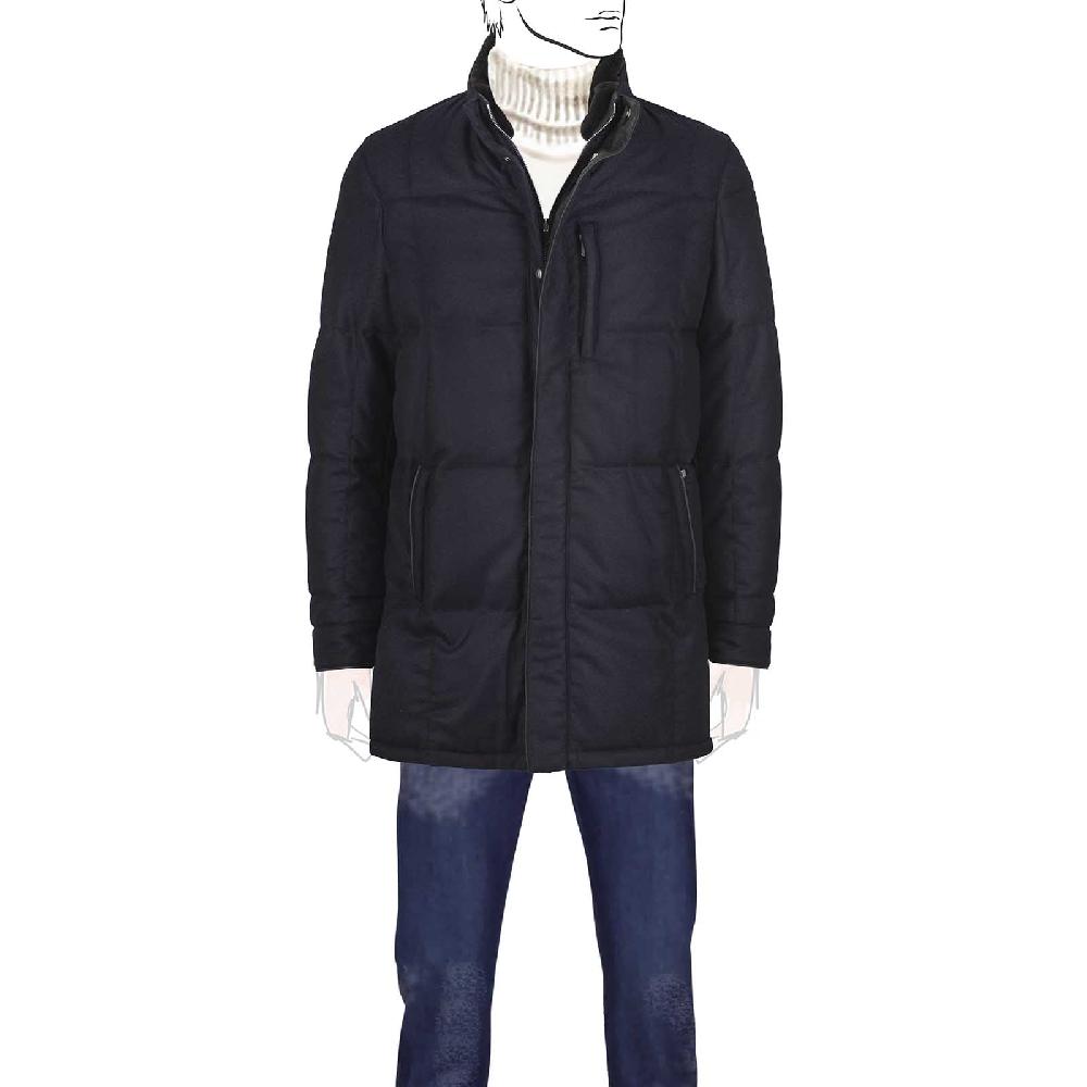 Rubinacci Piumino in lana e cashmere blu