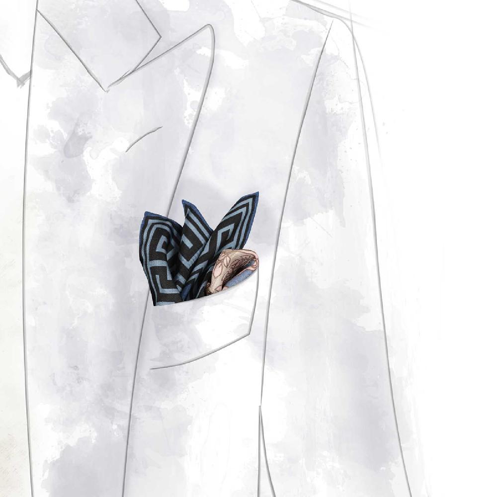 Rubinacci Pochette Artemide E Apollo Blu