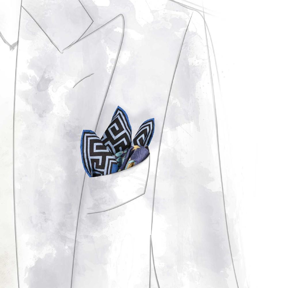 Rubinacci Pochette Artemide E Apollo Bluette